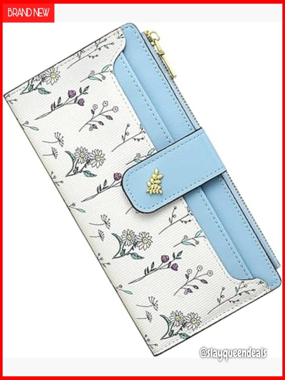 Slim Vegan Leather RFID Blocking Wallet with Zipper Pocket & ID Window